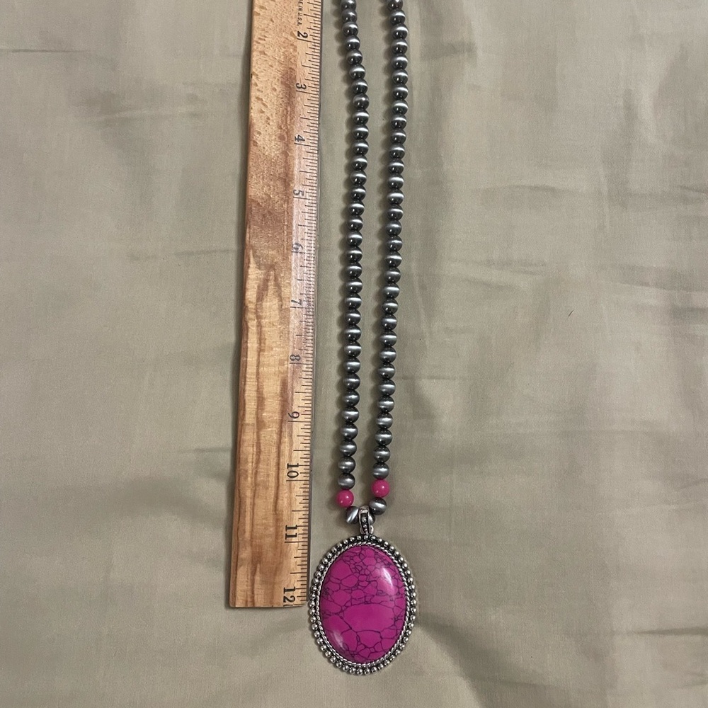 Hot pink western necklace